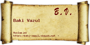 Baki Vazul névjegykártya